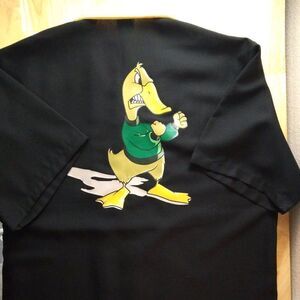 Vintage Tutti Donald Oregon Fightin' Ducks Polyester Bowling Shirt